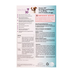 Vectra 3D Flea & Tick Spot Treatment for Dogs 11 - 20 lbs, 6 dose