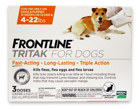Frontline Tritak for Dogs 4-22 lbs 3 Month