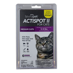TevraPet Actispot II للقطط متوسطة الحجم من 5 إلى 9 أرطال، إمداد لمدة 6 أشهر