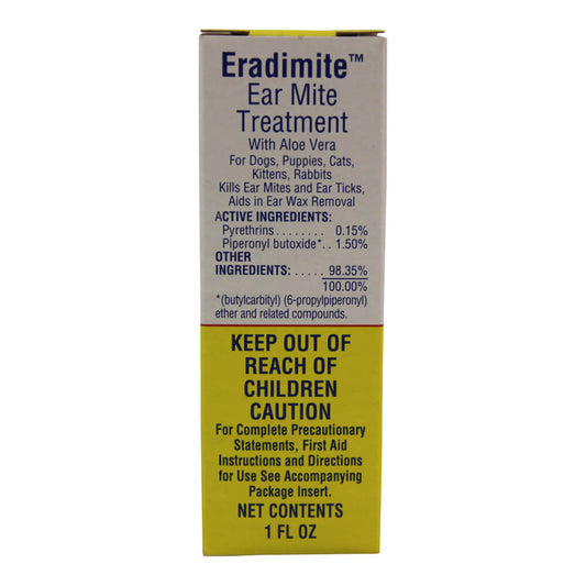 Ear Mite Treatment for Dogs Puppies Cats Kittens and Rabbits 1fl oz