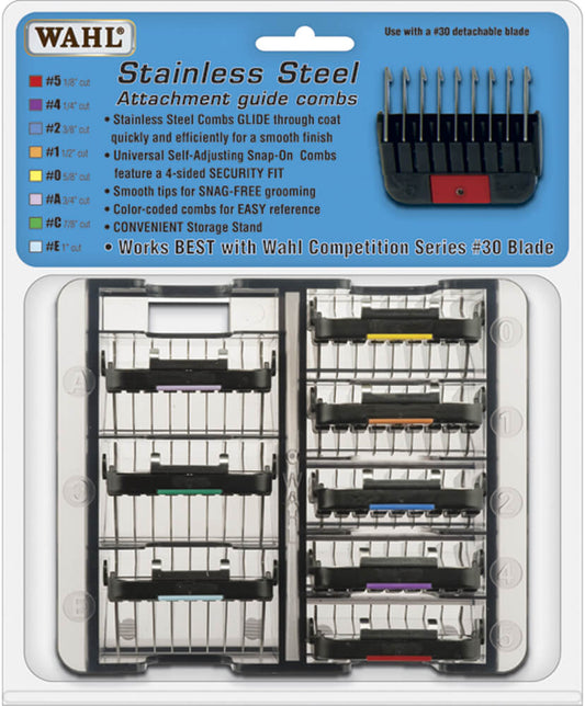 أمشاط Wahl المصنوعة من الفولاذ المقاوم للصدأ - 8 أحجام