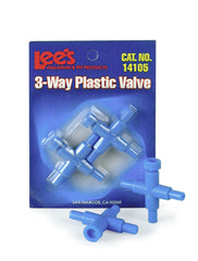 Lee's Aquarium & Pet Products Plastic Valve for Aquarium Pumps 3-Way, Blue, 1ea/2 pk