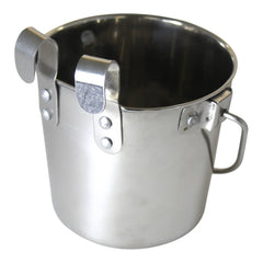 Stainless Steel Pail, Flat Sided Hook-On with Rivets, 2 qt