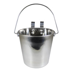 Stainless Steel Pail, Flat Sided Hook-On with Rivets, 4 qt