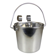 Stainless Steel Pail, Flat Sided Hook-On with Rivets, 4 qt