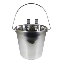 Stainless Steel Pail, Flat Sided Hook-On with Rivets, 6 qt