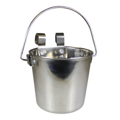 Stainless Steel Pail, Flat Sided Hook-On with Rivets, 6 qt