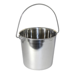 Stainless Steel Pail, Round with Rivets, 6 qt