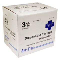 Air-Tite Syringes with Needles 3cc/LL whith 22g X 3/4" 100Count