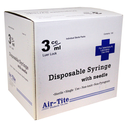 Air-Tite Syringes with Needles3 cc LL x 25g x 5/8"