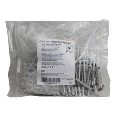 BD Oral Dispensing Syringe 1 ml Clear w/ Tip Cap 100 ct