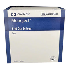 محقنة توزيع فموية BD سعة 3 مل شفافة مع غطاء طرفي، كيس يحتوي على 100 قطعة
