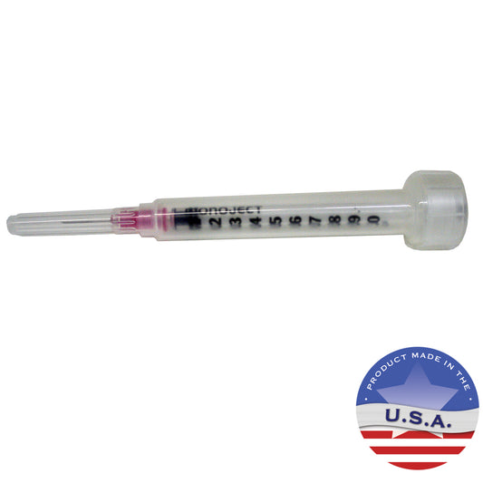 Monoject Syringe with Needle, 1 cc TB with 25g x 5/8"