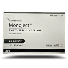 Monoject Syringe with Needle, 1 cc TB with 25g x 5/8"