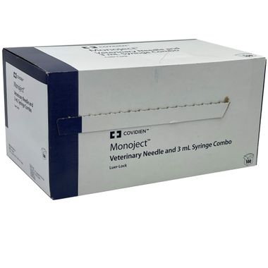 Monoject Syringe w/Needles, 3 cc LL/22g x 3/4