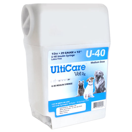 UltiCare U-40 Insulin Syringe w/ Disposal 1/2 cc 29 Gauge x 1/2" 100 ct
