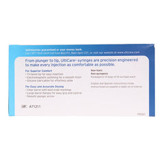 محقنة الأنسولين UltiCare U-40، نصف سم مكعب، مقياس 29 × نصف بوصة، 100 حقنة بدون التخلص منها