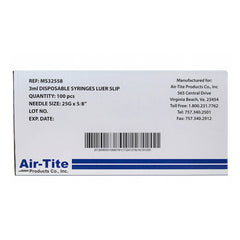 Air-Tite Syringes w/Needles 3cc LS x 25 g x 5/8"