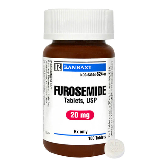 Rx Furosemide, 20mg x 100 Tablets