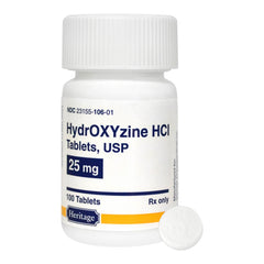 Rx Hydroxyzine 25mg x 100 tablets