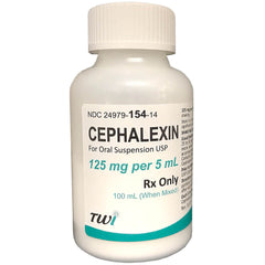 Rx Cephalexin 125 mg /5ml x 100ml suspension