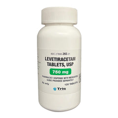 Rx Levetiracetam 750mg, 120 Tablets