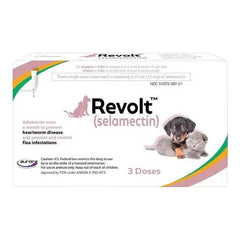 Rx Revolt (selamectina) Gato/Perro 0-5 lbs paquete de 3