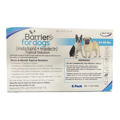 Solución tópica Rx Barrier para perros de 4 a 9 kg, 6 meses