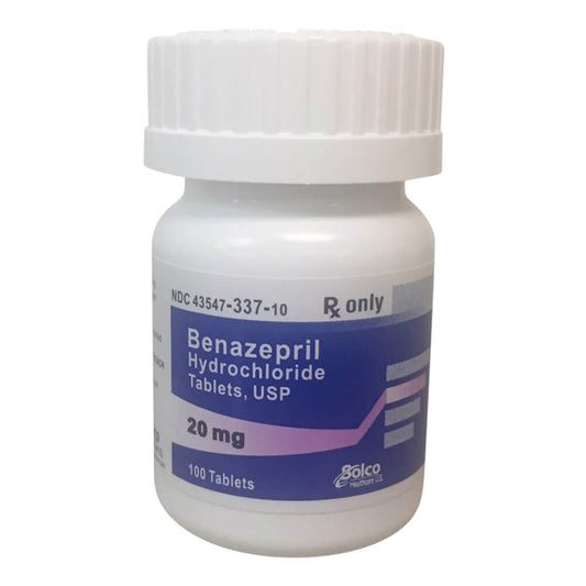 Rx Benazepril, 20mg x 100 Tablets