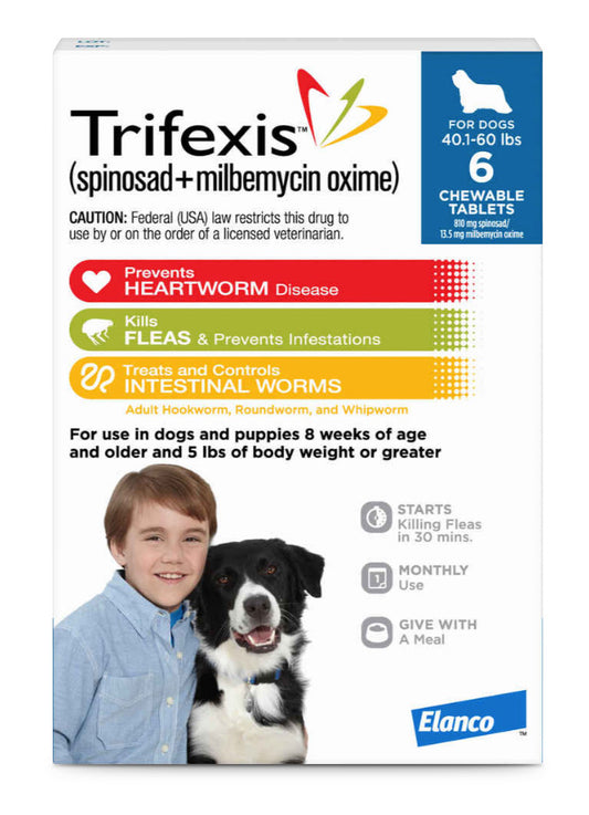 Rx Trifexis 40.1-60 lbs (Blue) x 6 tablet
