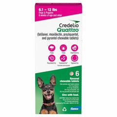 Rx Credelio Quattro Chewable Tablets for dogs, 6.1-12lbs 6 chewable tabs