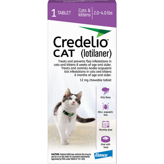 Rx Credelio Cat 2-4 رطل (أرجواني) × قرص واحد
