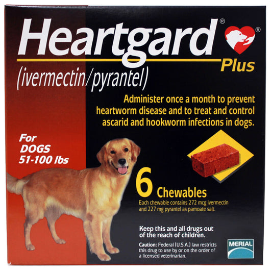 Rx Heartgard Plus 51-100 lbs 6 Month (Brown)