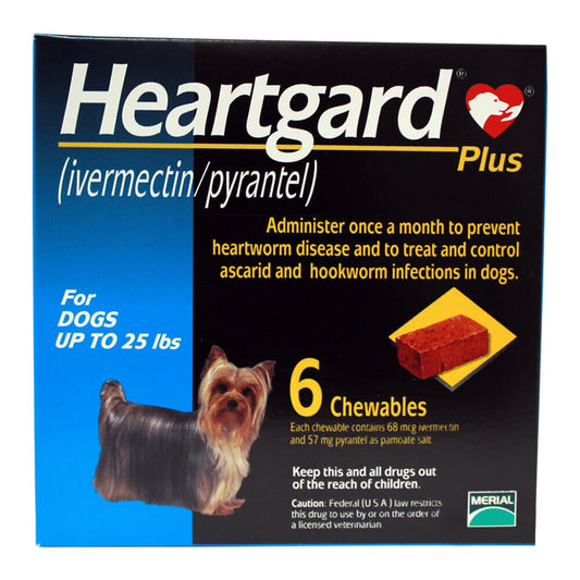 Rx Heartgard Plus حتى 25 رطلاً لمدة 6 أشهر (أزرق)