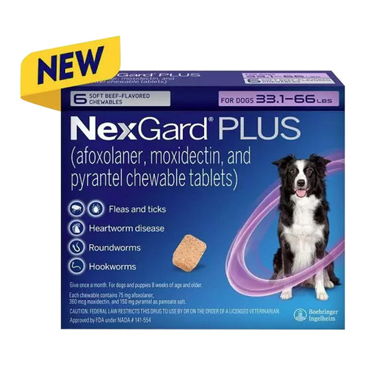 Rx Nexgard Plus, 33.1-66 lbs, 6pk