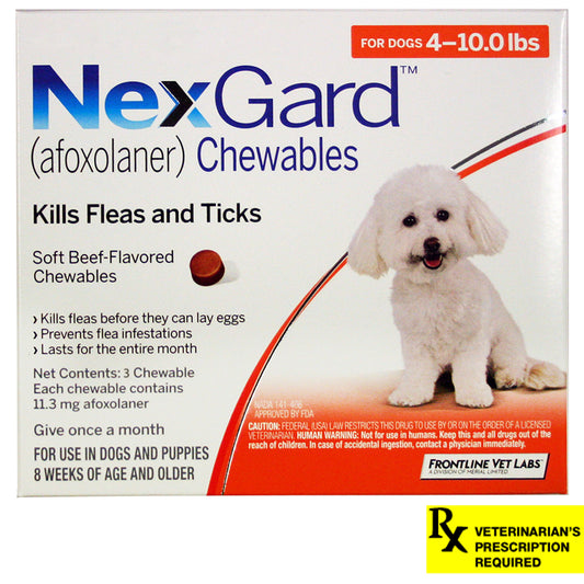 Rx NexGard Dog 4-10lbs x 3 tablets