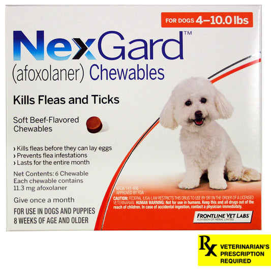 Rx NexGard Dog 4-10lbs x 6 tablets