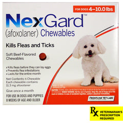 Rx NexGard Dog 4-10lbs x 6 tablets