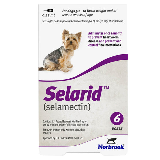 Rx Selarid 5-10lbs canine x 6 months