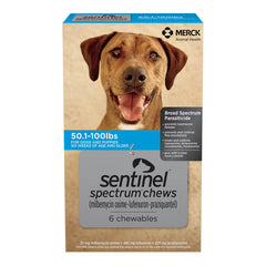 Sentinel Spectrum Chews for Dogs, 6 mo, 50.1-100 lbs, Rx