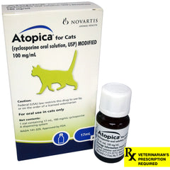 Rx Atopica para gatos, solución oral, 100 mg/ml x 17 ml