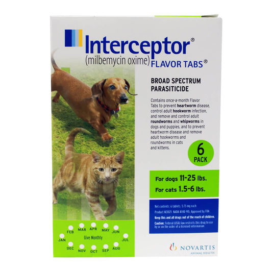 Rx Interceptor, Dog 11-25 lb/Cat 1.5-6 lb, 6 Tablets