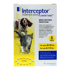 Rx Interceptor, Dog 26-50 lb/Cat 6.1-12 lb, 6 Tablets