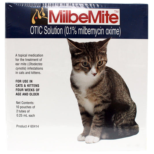 Rx MilbeMite 0.1% Otic Solution x 20 tubes