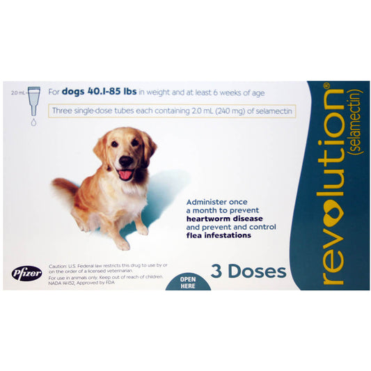Rx Revolution canine 40.1-85lbs x 3 months
