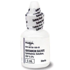 Rx Gentamicin 0.3% solution x 5ml bottle