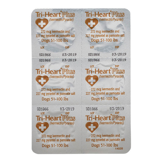 Rx Tri-heart plus 51-100 brown single tab