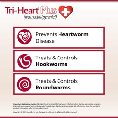Rx Tri-Heart Plus 51-100lbs (بني) × 6 أقراص