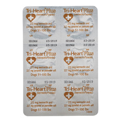 Rx Tri-Heart Plus 51-100lbs (بني) × 6 أقراص