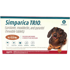 Rx Simparica Trio أرجواني 5.6-11 رطل × قرص واحد